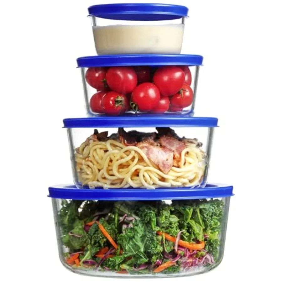 Meal Prep Containers - Conjunto de 4 Tigelas de Vidro