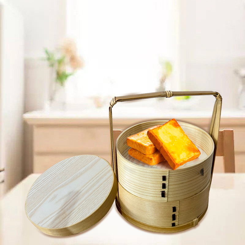 Meal Prep Japanese Food - Lancheira japonesa de madeira bento, recipiente