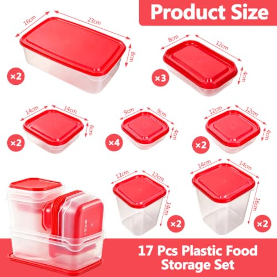 Conjunto de 17 Peças de Plásti - Meal Prep Containers avaliação e preço