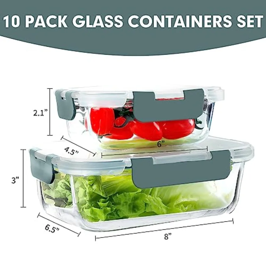 Conjunto de 10 Recipientes de  - Meal Prep Containers avaliação e preço