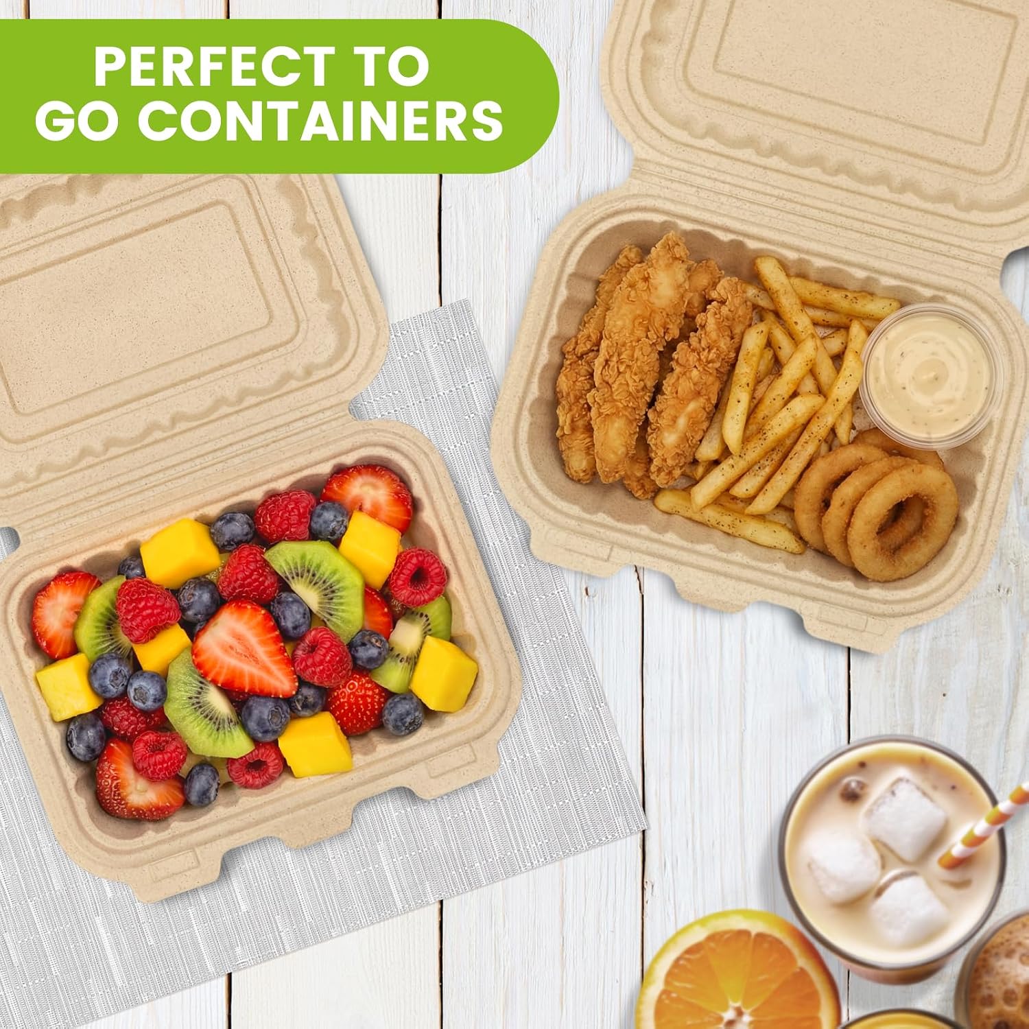 Pacote com 50 Recipientes Clam - Meal Prep With Rice avaliação e preço